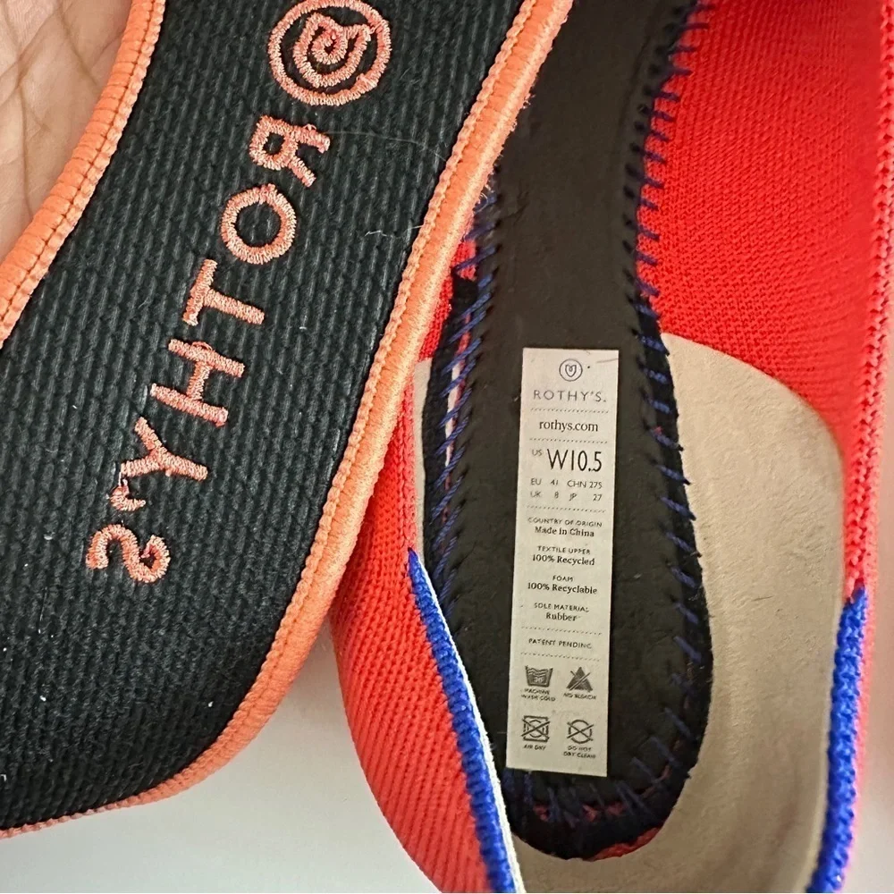 NWOT Rothy’s Women's The Point Flame Red Color Pointed-Toe Flats sz W10.5 - Picture 13 of 15